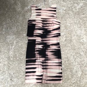 IVANKA TRUMP pink & black print dress